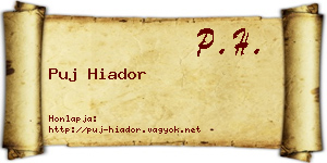 Puj Hiador névjegykártya